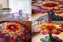 مدل میز شیشه ای هفت رنگ