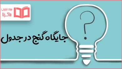 جایگاه گنج در جدول