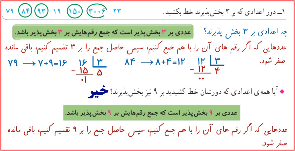 پاسخ کاردرکلاس صفحه 15 ریاضی ششم دبستان