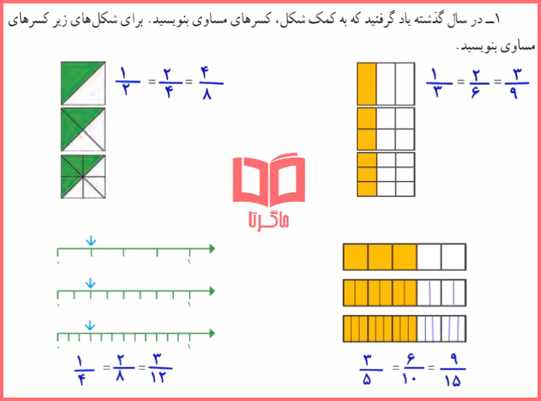 حل سوالات فعالیت صفحه 34 ریاضی چهارم دبستان