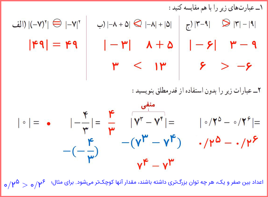 حل کار در کلاس صفحه 31 ریاضی نهم