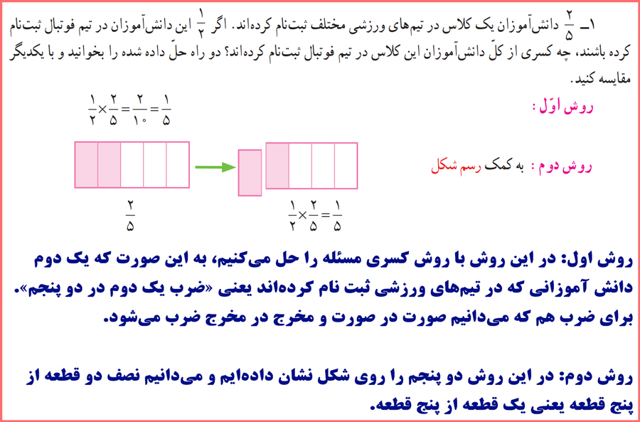 پاسخ فعالیت های صفحه 41 ریاضی پنجم ابتدایی