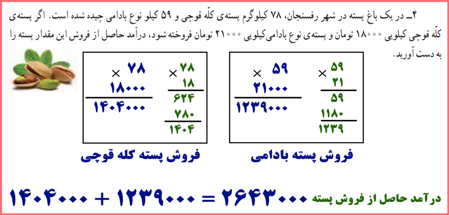 گام به گام ریاضی چهارم ابتدایی صفحه 55 فصل ضرب و تقسیم با جواب