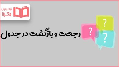 رجعت و بازگشت در جدول