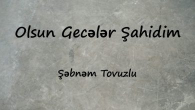 متن و ترجمه آهنگ Gecələr Şahidim Olsun از Şəbnəm Tovuzlu