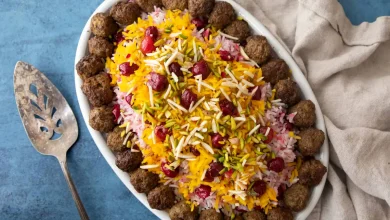 طرز تهیه آلبالو پلو با گوشت قلقلی