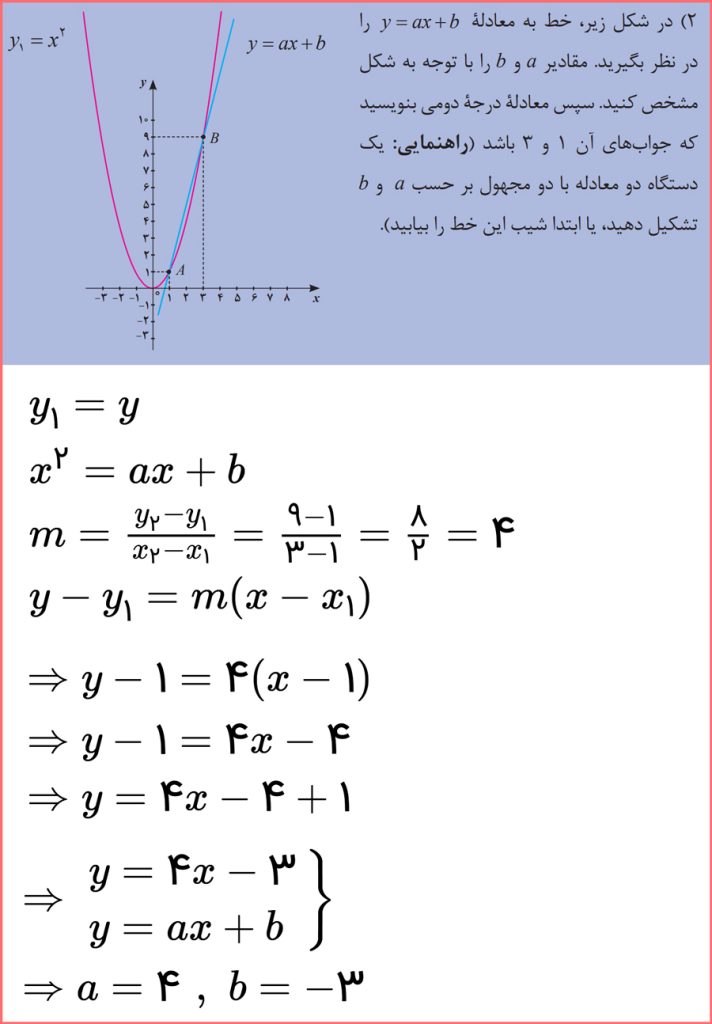 راه حل مسئله ها صفحه 87 ریاضی دهم هنرستان