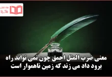 معنی ضرب المثل احمق چون نمی تواند راه برود داد می زند که زمین ناهموار است