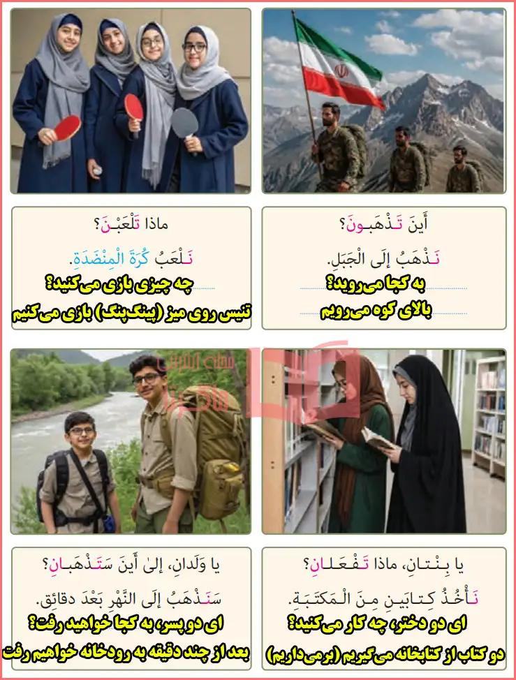 پاسخ تمرین دوم صفحه ۸۰ درس ششم عربی هشتم