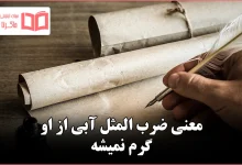 معنی ضرب المثل آبی از او گرم نمیشه