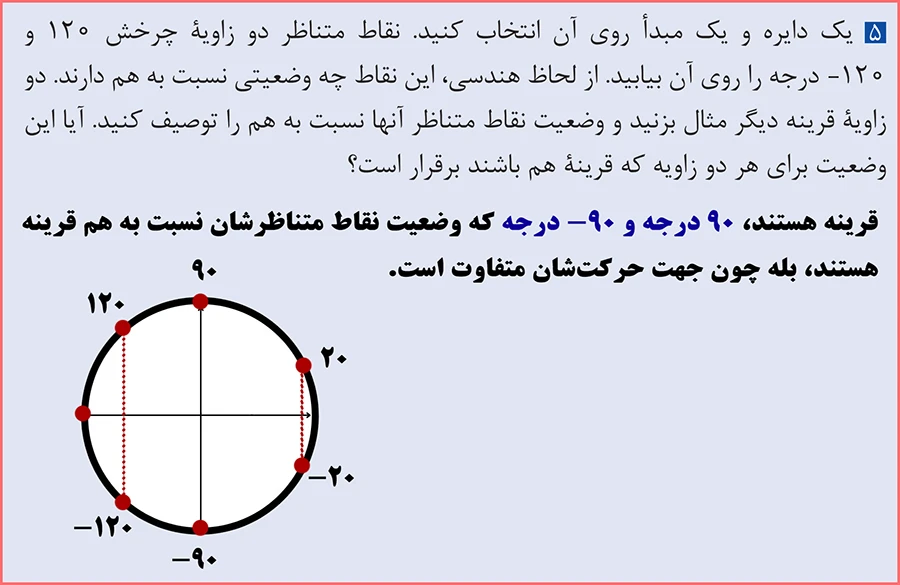 جواب سوال ۵ مسائل صفحه ۷۳ ریاضی یازدهم فنی