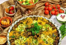 طرز تهیه کلم پلو شیرازی با کلم قمری