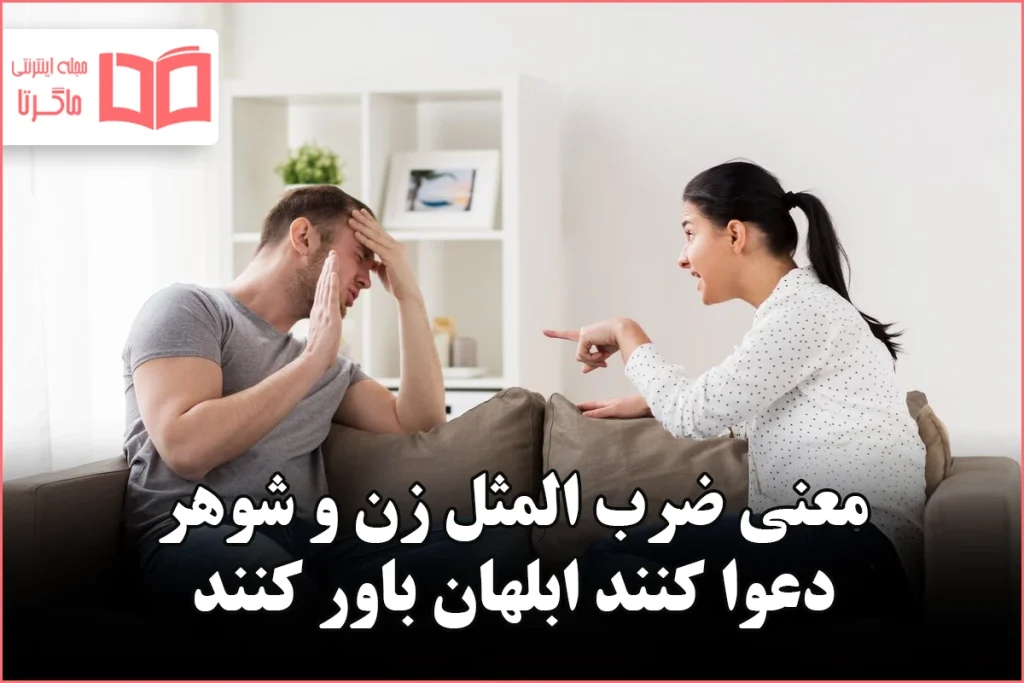 معنی ضرب المثل زن و شوهر دعوا کنند ابلهان باور کنند