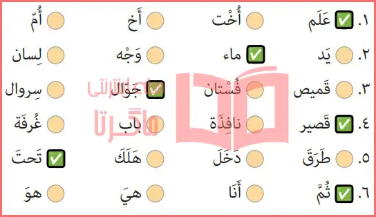 جواب تمرین دوم صفحه ۱۱۳ درس ۱۴ عربی هفتم