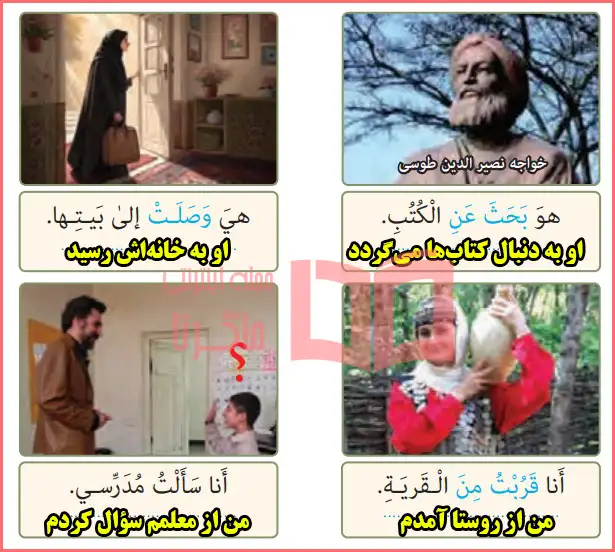 پاسخ تمرین سوم صفحه ۱۱۳ و ۱۱۴ درس چهاردهم عربی هفتم