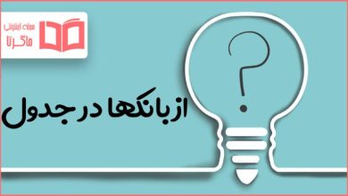 از بانکها در جدول