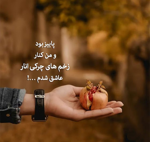 عکس نوشته فوق العاده زیبا و خاص درباره انار