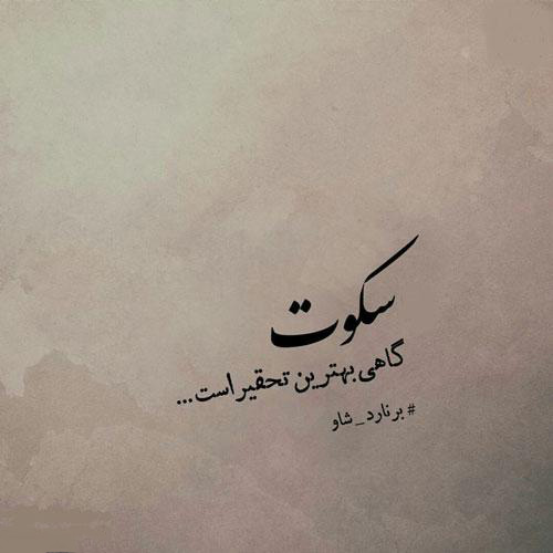 عکس متنی تأملبرانگیز درباره سکوت و جهالت