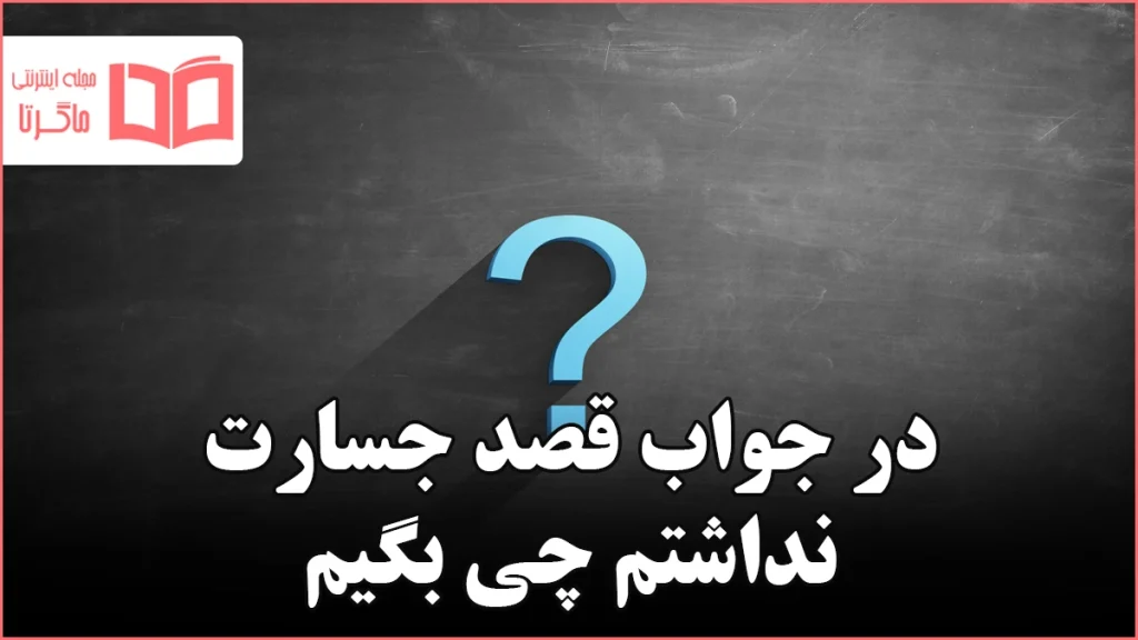 در جواب قصد جسارت نداشتم چی بگیم