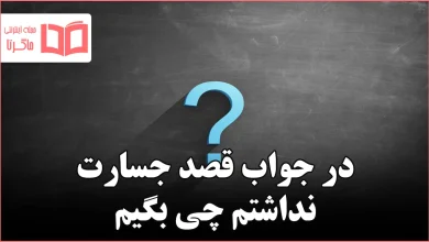 در جواب قصد جسارت نداشتم چی بگیم