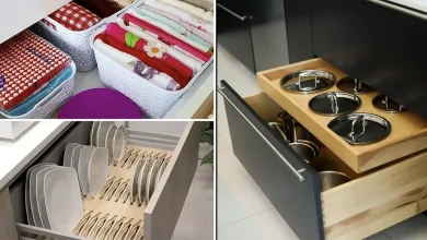 چیدمان کابینت و کشوی زیر گاز