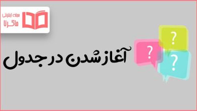 آغاز شدن در جدول