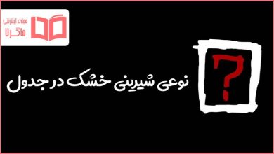 نوعی شیرینی خشک در جدول