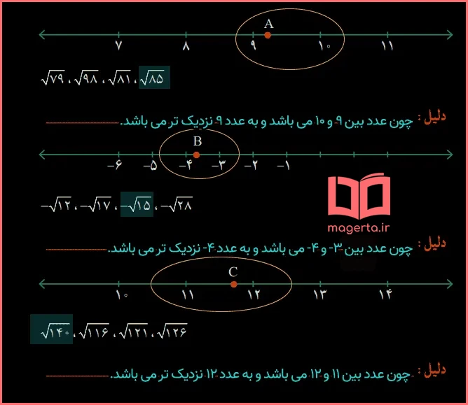 ادامه جواب محور ۳ سوال ۴ تمرین صفحه ۱۱۳ ریاضی هشتم
