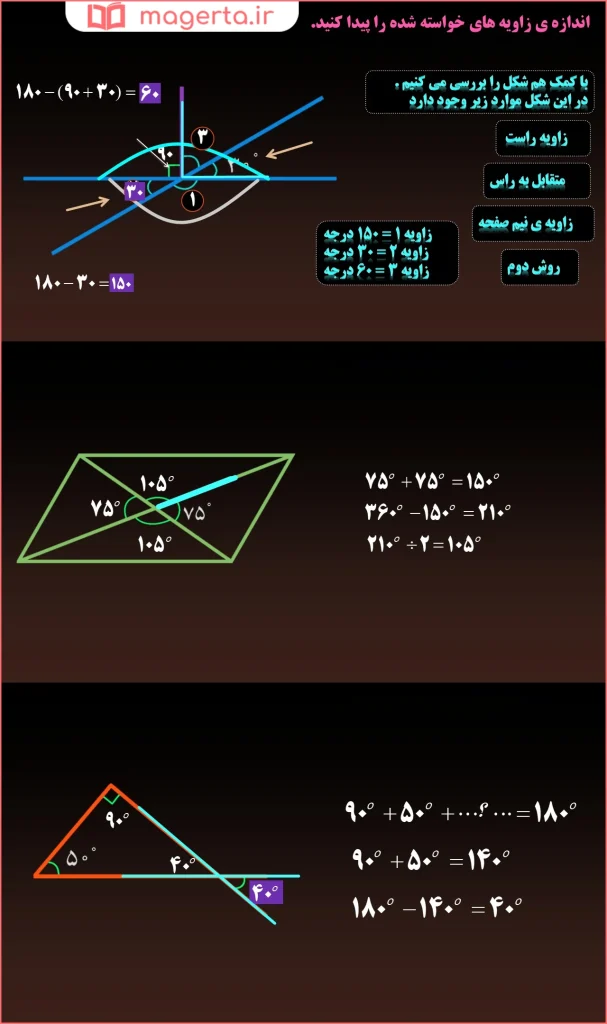 جواب سوال ۱ کار در کلاس صفحه ۱۰۴ ریاضی ششم
