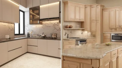 مدل کابینت آشپزخانه با رنگ بژ