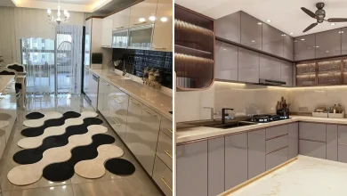 دکوراسیون مدل کابینت آشپزخانه دو طرفه
