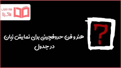 هنر و فن حروفچینی برای نمایش زبان در جدول