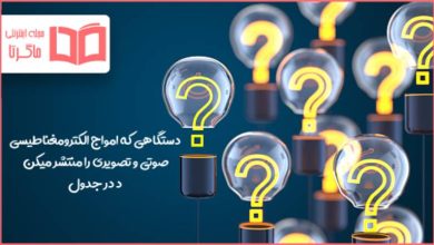 دستگاهی که امواج الکترومغناطیسی صوتی و تصویری را منتشر میکند در جدول