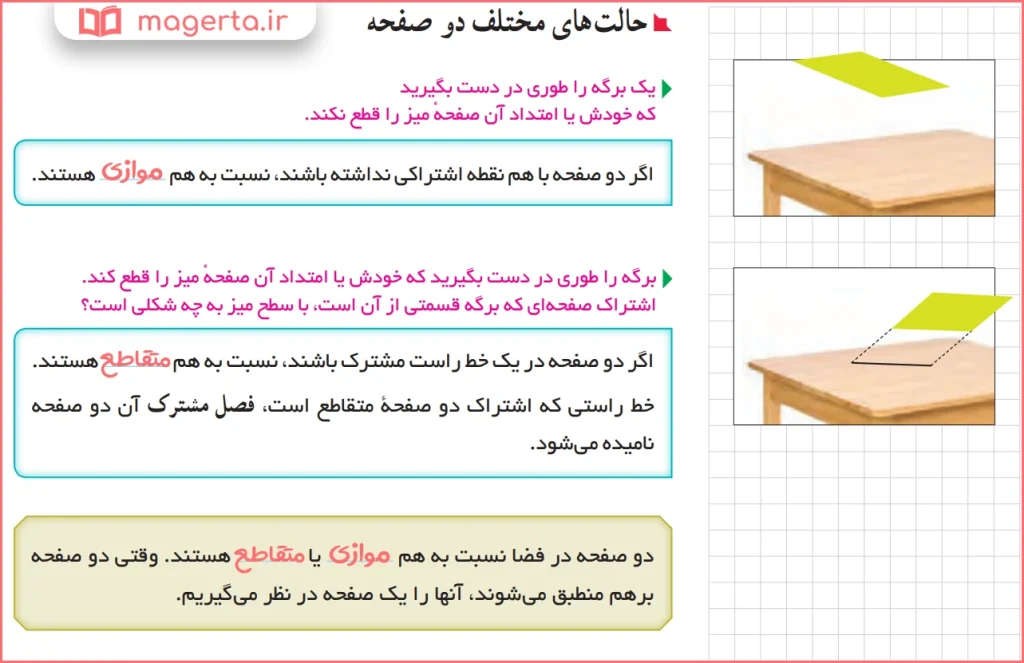 جواب سوال متن صفحه ۸۲ هندسه دهم