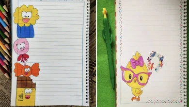 نقاشی کودکانه حاشیه دفتر فانتزی