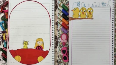 تزیین دفتر املا با طراحی های ساده