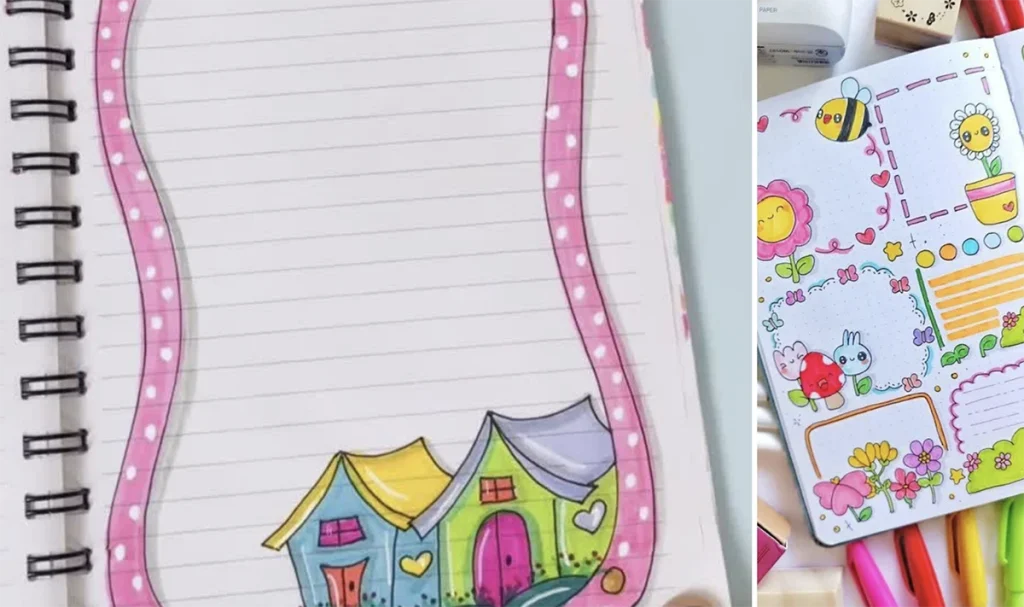 نقاشی برای دفتر مشق صفحه اول