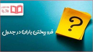 فرو ریختن باران در جدول