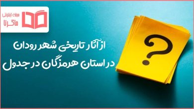 از آثار تاریخی شهر رودان در استان هرمزگان در جدول