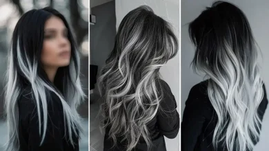 مدل بالیاژ یخی روی موی مشکی