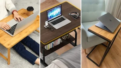 میز لپ تاپ نشسته