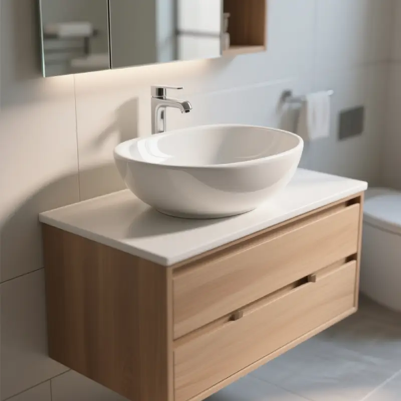 روشویی کاسه ای روی کابینت