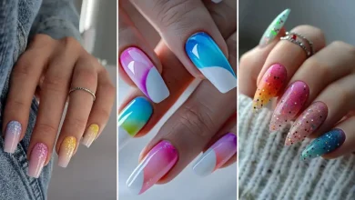 مدل لاک ناخن ژل آیس هفت رنگ