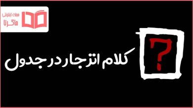 کلام انزجار در جدول