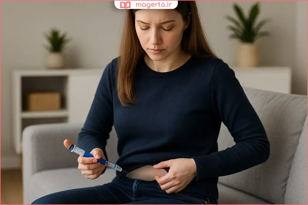 بیمار در حال دریافت تزریق ملیتاید زیر نظر پزشک تغذیه و متابولیسم