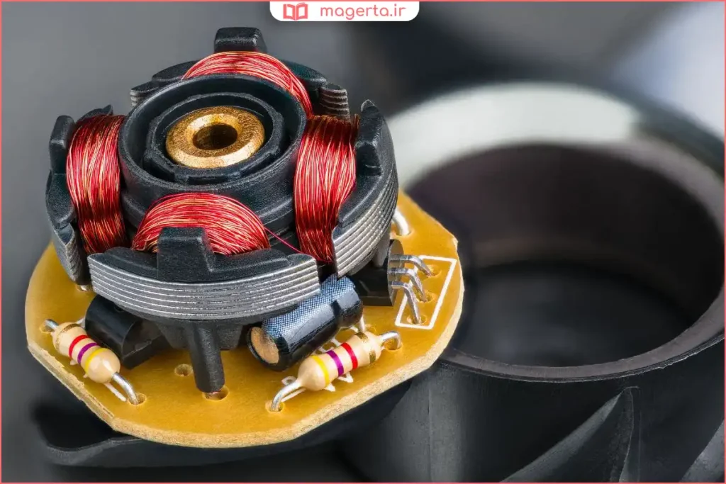 نمایش میدان مغناطیسی اطراف آهن‌ربا و آرمیچر در مدار الکتریکی