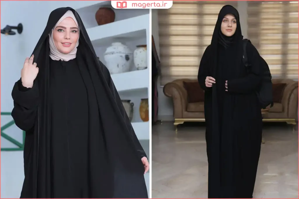 انتخاب چادر ایرانی خوشدوخت با مانتو و روسری هماهنگ