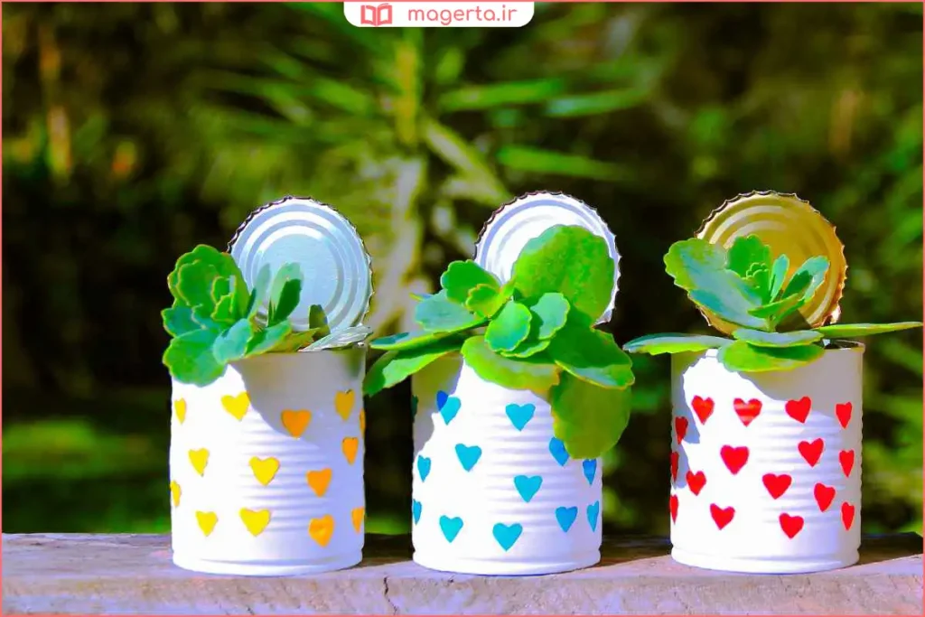 ساخت گلدان رنگی با بطری پلاستیکی بازیافتی