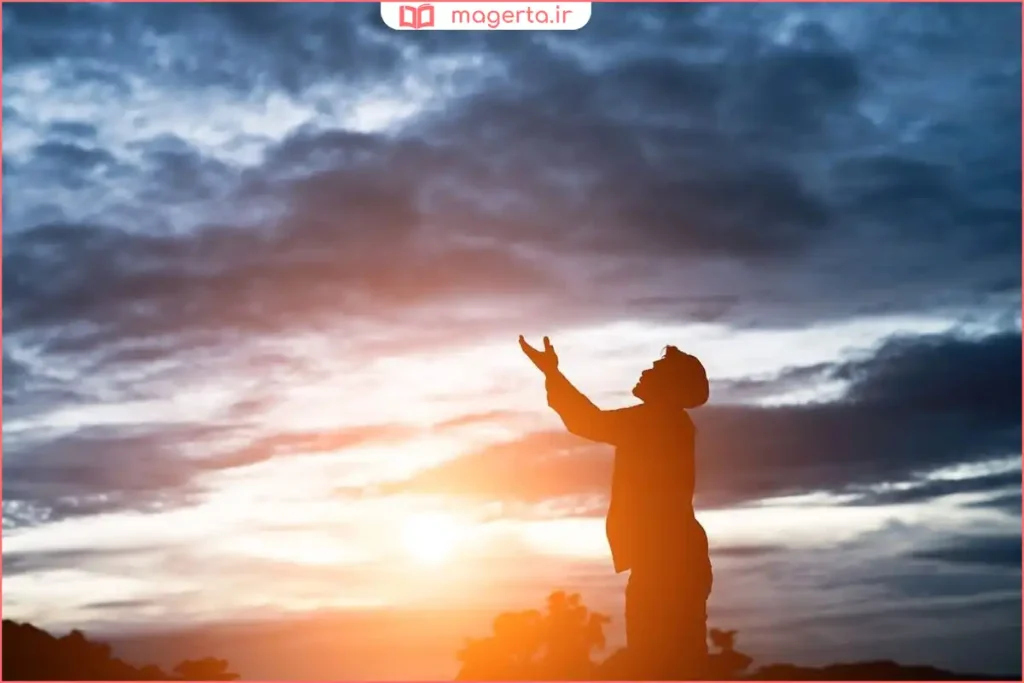 نشستن در طبیعت و تفکر آرام به نشانه ارتباط درونی با پروردگار