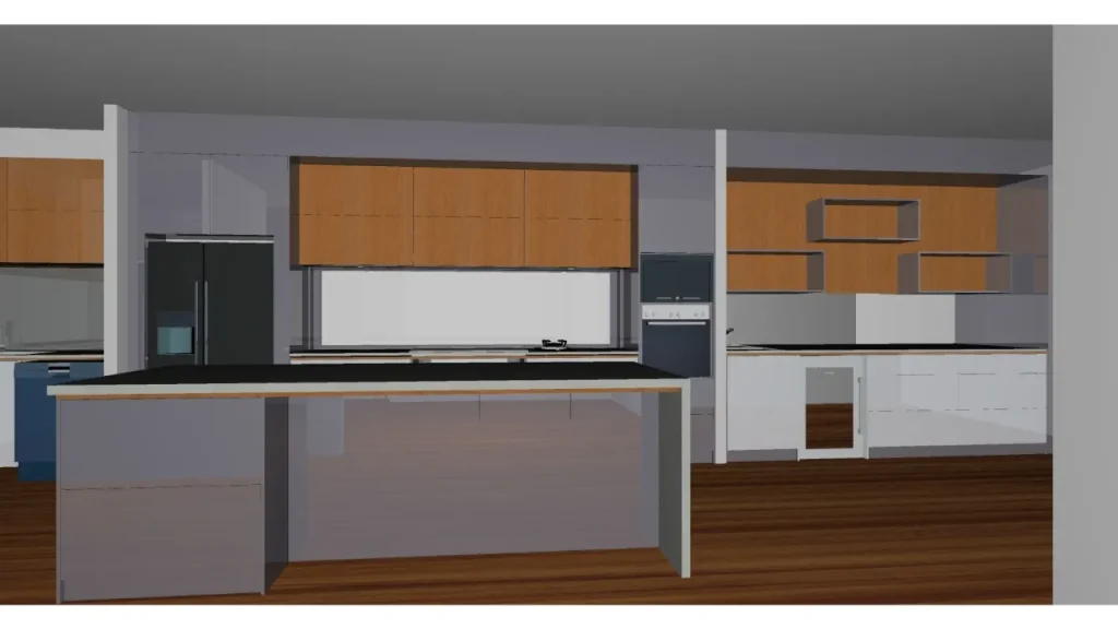 طراحی سه بعدی کابینت آشپزخانه